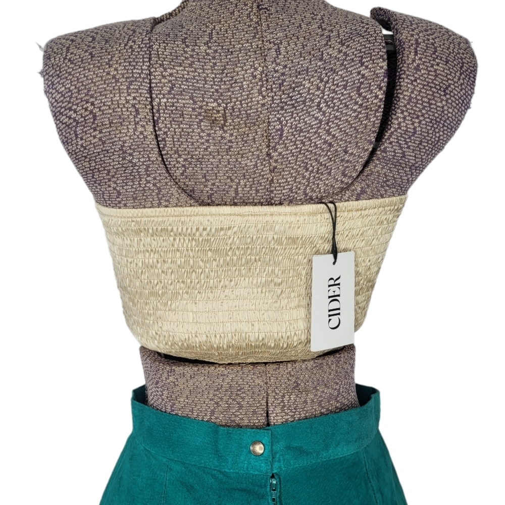 Champagne color tube top with front ties - Picture 4 of 7